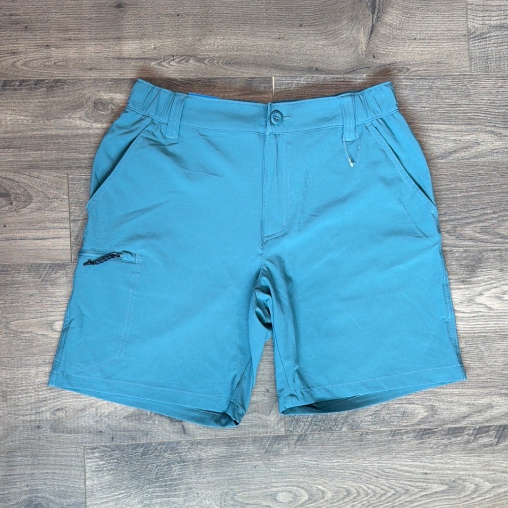 Columbia Mens Teal Blue Outdoor Hiking Fishing Utility Shorts Size Medium M